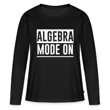 Mode algèbre activé - T-shirt manches longues Premium bio Femme - noir - Devant - Julia (174cm)