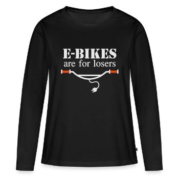 Les vélos électriques sont pour les perdants - T-shirt manches longues Premium bio Femme - noir - Devant - Julia (174cm)
