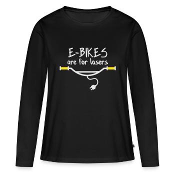 Les vélos électriques sont pour les perdants - T-shirt manches longues Premium bio Femme - noir - Devant - Julia (174cm)