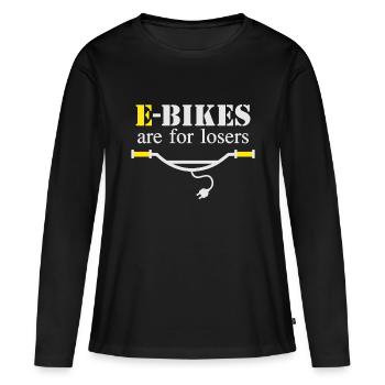 Les vélos électriques sont pour les perdants - T-shirt manches longues Premium bio Femme - noir - Devant - Julia (174cm)