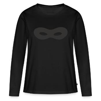 Masque de super héro classique gris - T-shirt manches longues Premium bio Femme - noir - Devant - Julia (174cm)