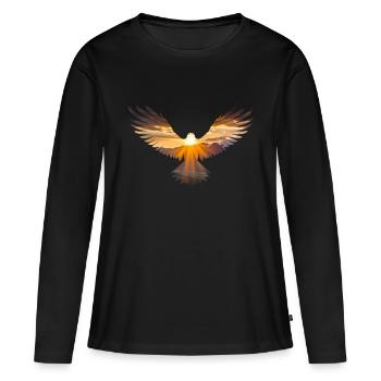 Eagle s Gaze Freedom - Frauen Premium Bio Langarmshirt - Schwarz - Vorne - Julia (174cm)