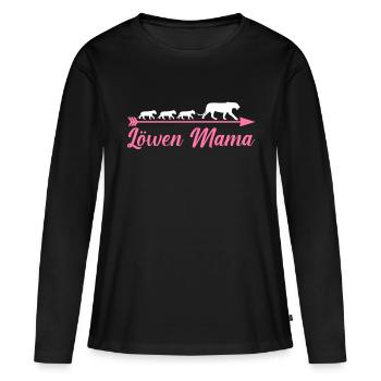 Mutter Löwen Mama - Frauen Premium Bio Langarmshirt - Schwarz - Vorne - Julia (174cm)