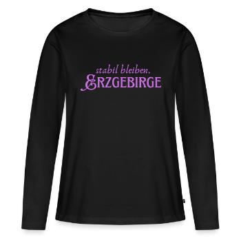 Rester stable Erzgebirge - T-shirt manches longues Premium bio Femme - noir - Devant - Julia (174cm)