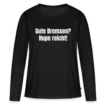 De bons freins ? Le klaxon suffit ! - T-shirt manches longues Premium bio Femme - noir - Devant - Julia (174cm)