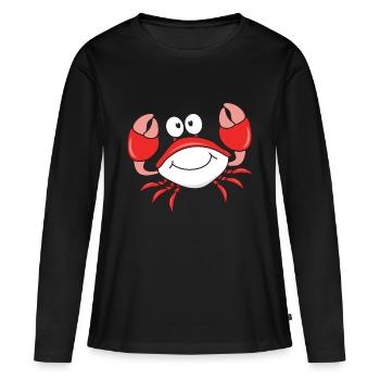 Crustacés du crabe - T-shirt manches longues Premium bio Femme - noir - Devant - Julia (174cm)
