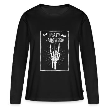 Diable Salut Headbanger Halloween Cadeau En Métal - T-shirt manches longues Premium bio Femme - noir - Devant - Julia (174cm)