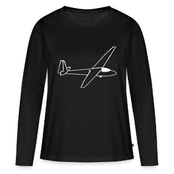 Segelflugzeug Ka6 Comic Geschenk gleiten - Frauen Premium Bio Langarmshirt - Schwarz - Vorne - Julia (174cm)