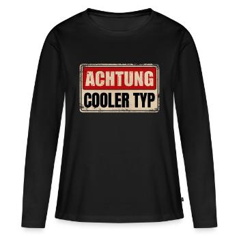 COOLER TYP - Frauen Premium Bio Langarmshirt - Schwarz - Vorne - Julia (174cm)