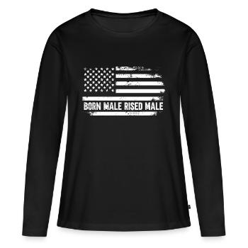 Homme né mâle élevé - T-shirt manches longues Premium bio Femme - noir - Devant - Julia (174cm)