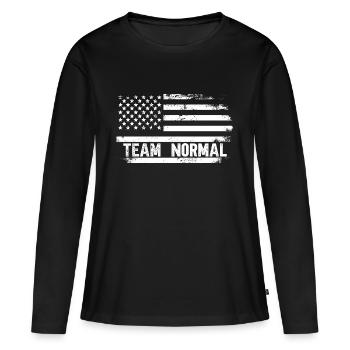 Équipe Normale - T-shirt manches longues Premium bio Femme - noir - Devant - Julia (174cm)