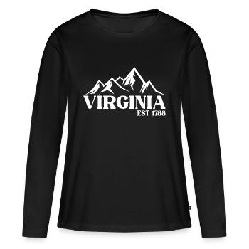Virginie - T-shirt manches longues Premium bio Femme - noir - Devant - Julia (174cm)
