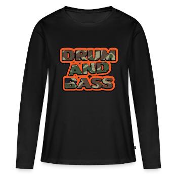 Drum and Bass Camo - T-shirt manches longues Premium bio Femme - noir - Devant - Julia (174cm)