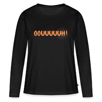 oouuuuuh MUG ET STICKERS - T-shirt manches longues Premium bio Femme - noir - Devant - Julia (174cm)
