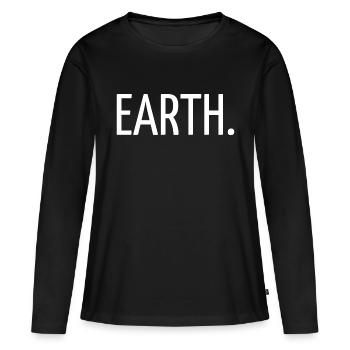 Erde. - Frauen Premium Bio Langarmshirt - Schwarz - Vorne - Julia (174cm)