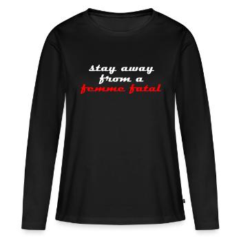 Jeder weiß es und trotzdem... - Frauen Premium Bio Langarmshirt - Schwarz - Vorne - Julia (174cm)
