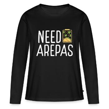 Arepas Lover Hispanic Heritage Month Venezuelan - Women's Premium Organic Long Sleeve Shirt - black - Front - Julia (174cm)