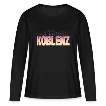 Coblence Allemagne Ville Police Oiseaux Skyline - T-shirt manches longues Premium bio Femme - noir - Devant - Julia (174cm)
