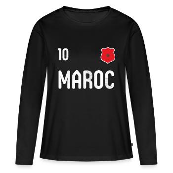 Morocco T-shirt with the number 10 - Women's Premium Organic Long Sleeve Shirt - black - Front - Julia (174cm)