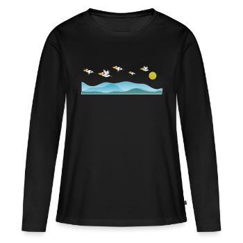 Safari Zoo Animal Safari Zoo - T-shirt manches longues Premium bio Femme - noir - Devant - Julia (174cm)