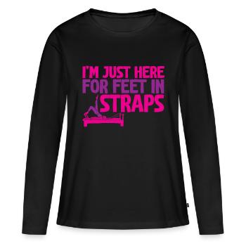 I'm Just Here For Feet In Straps 2 - Frauen Premium Bio Langarmshirt - Schwarz - Vorne - Julia (174cm)