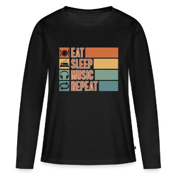 Dj Casque Chansons - T-shirt manches longues Premium bio Femme - noir - Devant - Julia (174cm)