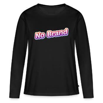 Pas de style d’autocollant de marque - T-shirt manches longues Premium bio Femme - noir - Devant - Julia (174cm)