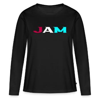 JAM - Women's Premium Organic Long Sleeve Shirt - black - Front - Julia (174cm)