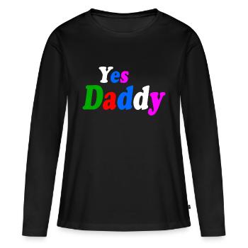Yes daddy - T-shirt manches longues Premium bio Femme - noir - Devant - Julia (174cm)
