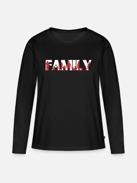 Familie - Frauen Premium Bio Langarmshirt - Schwarz