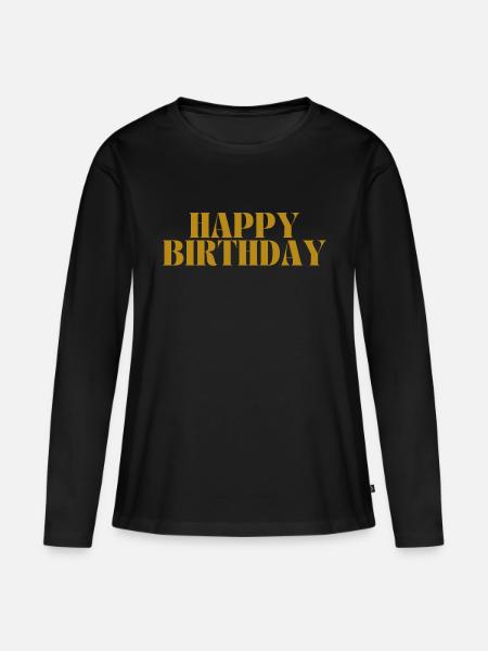 Happy Birthday - Frauen Premium Bio Langarmshirt - Schwarz