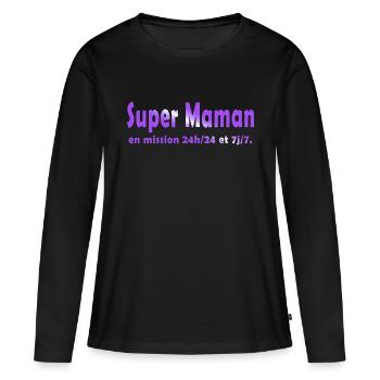Mom Mother Humor Joke Gift 5 - Women's Premium Organic Long Sleeve Shirt - black - Front - Julia (174cm)