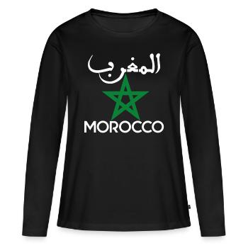 Marokko - Frauen Premium Bio Langarmshirt - Schwarz - Vorne - Julia (174cm)