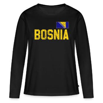 Bosnie - T-shirt manches longues Premium bio Femme - noir - Devant - Julia (174cm)