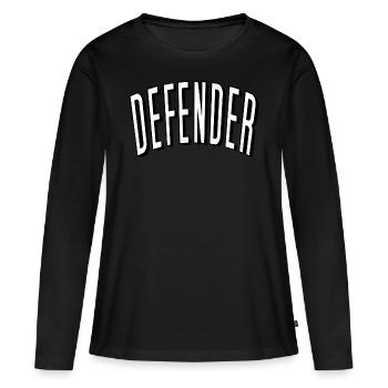 defender defense defender player football shirt cap - Women's Premium Organic Long Sleeve Shirt - black - Front - Julia (174cm)