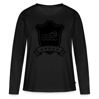 Armoiries Wave - T-shirt manches longues Premium bio Femme - noir - Devant - Julia (174cm)