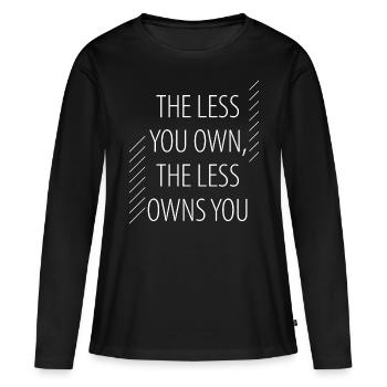 Minimalisme - T-shirt manches longues Premium bio Femme - noir - Devant - Julia (174cm)