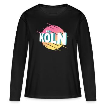 Cologne Allemagne City Font Vintage Rétro - T-shirt manches longues Premium bio Femme - noir - Devant - Julia (174cm)