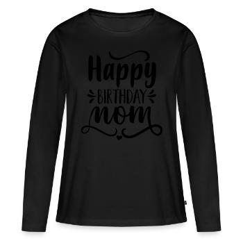Idée cadeau de mère pour l’anniversaire Meilleure mère - T-shirt manches longues Premium bio Femme - noir - Devant - Julia (174cm)