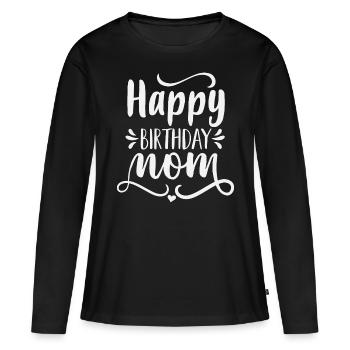 Idée cadeau de mère pour l’anniversaire Meilleure mère - T-shirt manches longues Premium bio Femme - noir - Devant - Julia (174cm)