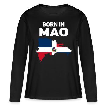 République dominicaine - T-shirt manches longues Premium bio Femme - noir - Devant - Julia (174cm)