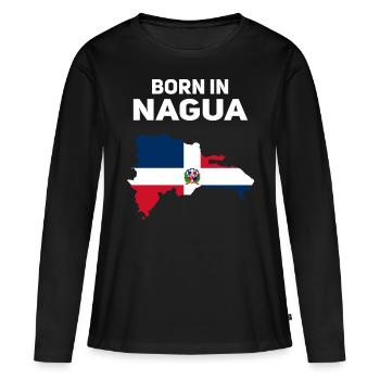 République dominicaine - T-shirt manches longues Premium bio Femme - noir - Devant - Julia (174cm)