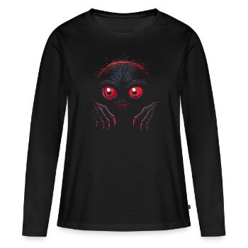 Gobelin effrayant - T-shirt manches longues Premium bio Femme - noir - Devant - Julia (174cm)