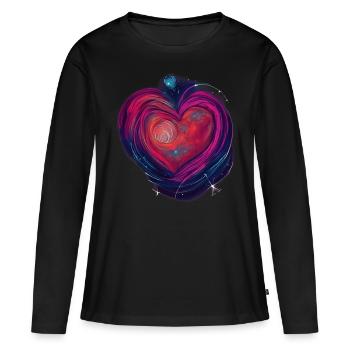 Das Herz der Galaxis - Frauen Premium Bio Langarmshirt - Schwarz - Vorne - Julia (174cm)