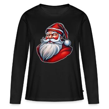 Grimmiger Weihnachsmann - Frauen Premium Bio Langarmshirt - Schwarz - Vorne - Julia (174cm)