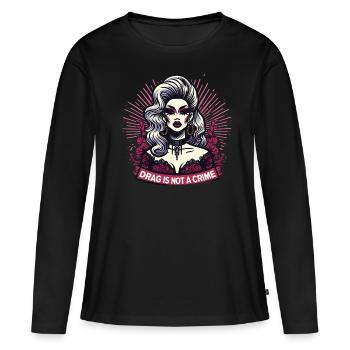 Culture drag exclusive et inspiration drag queen - T-shirt manches longues Premium bio Femme - noir - Devant - Julia (174cm)