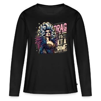 Inspiré exclusif de la culture drag et de la drag queen - T-shirt manches longues Premium bio Femme - noir - Devant - Julia (174cm)