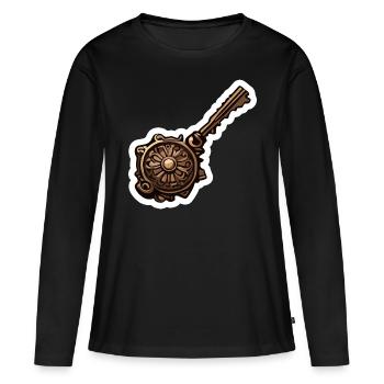 Schlüssel / Schloss / verschlossen / Sicherheit - Frauen Premium Bio Langarmshirt - Schwarz - Vorne - Julia (174cm)
