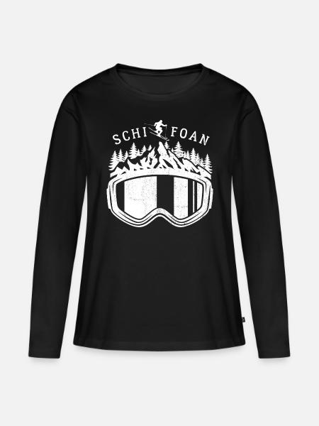 Schi Foan, Ski, Apres Ski, Wintersport, Skiurlaub - Frauen Premium Bio Langarmshirt - Schwarz