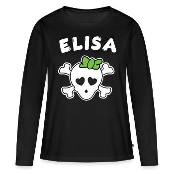 Pirate Elisa Design pour les filles et les femmes - T-shirt manches longues Premium bio Femme - noir - Devant - Julia (174cm)